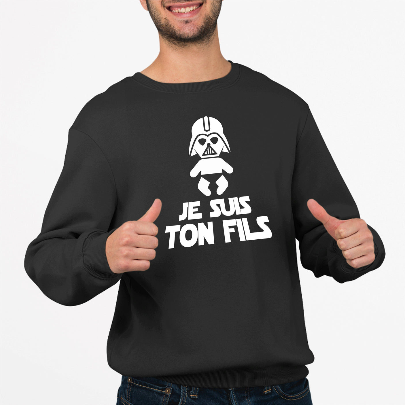 Sweat Adulte Je suis ton fils Noir