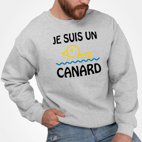 Sweat Adulte Je suis un canard Gris