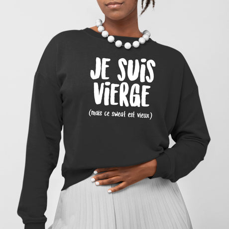 Sweat Adulte Je suis vierge Noir