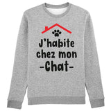 Sweat Adulte J'habite chez mon chat 