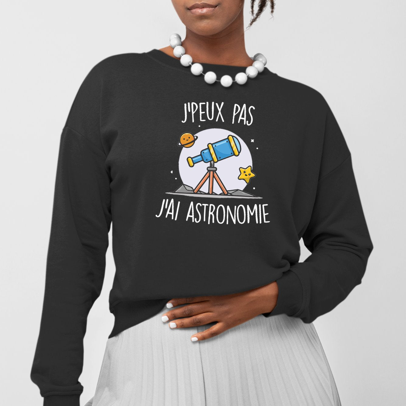 Sweat Adulte J'peux pas j'ai astronomie Noir