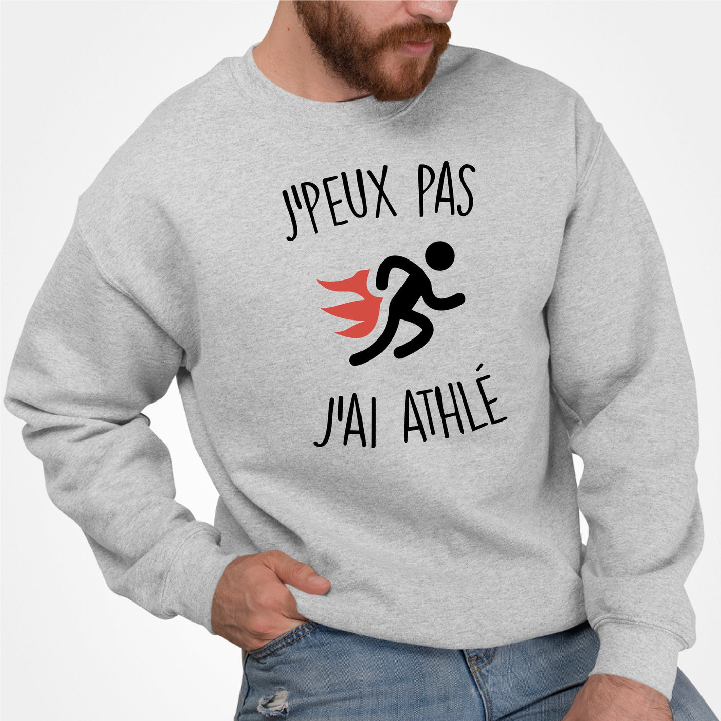 Sweat Adulte J'peux pas j'ai athlé Gris