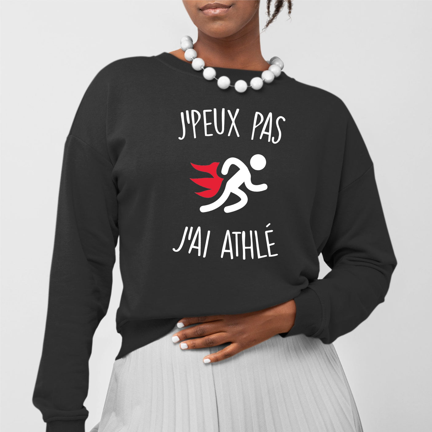 Sweat Adulte J'peux pas j'ai athlé Noir