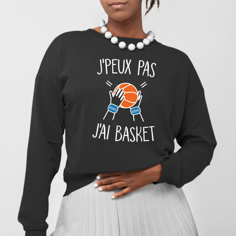 Sweat Adulte J'peux pas j'ai basket Noir