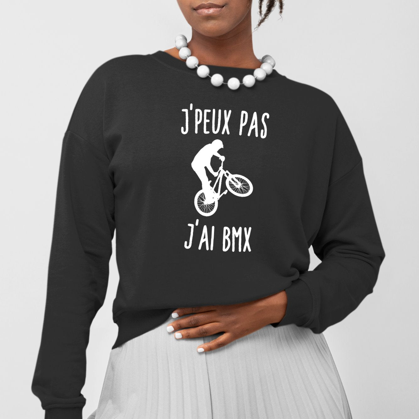 Sweat Adulte J'peux pas j'ai BMX Noir