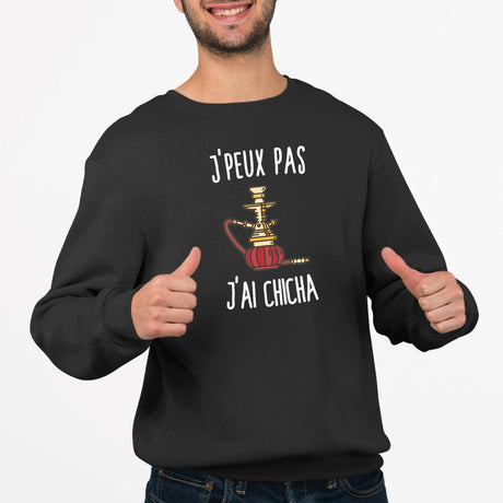 Sweat Adulte J'peux pas j'ai chicha Noir