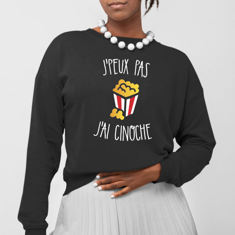 Sweat Adulte J'peux pas j'ai cinoche Noir