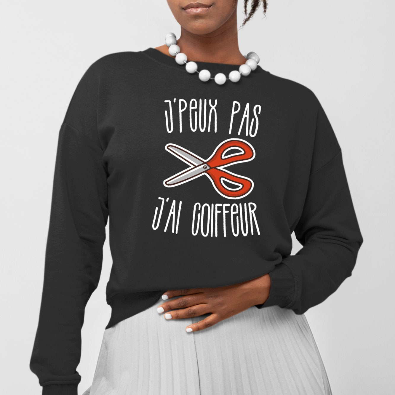 Sweat Adulte J'peux pas j'ai coiffeur Noir