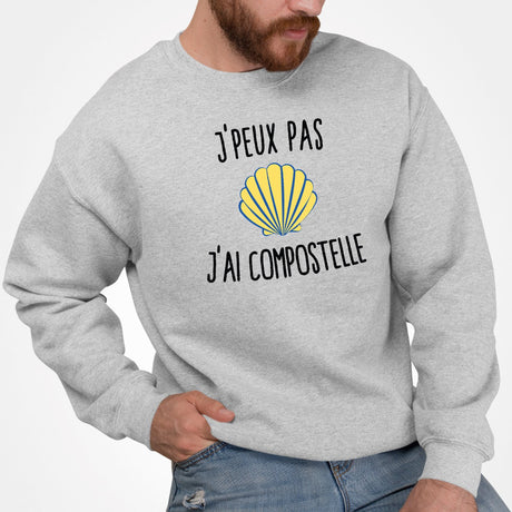 Sweat Adulte J'peux pas j'ai Compostelle Gris