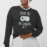 Sweat Adulte J'peux pas j'ai console Noir