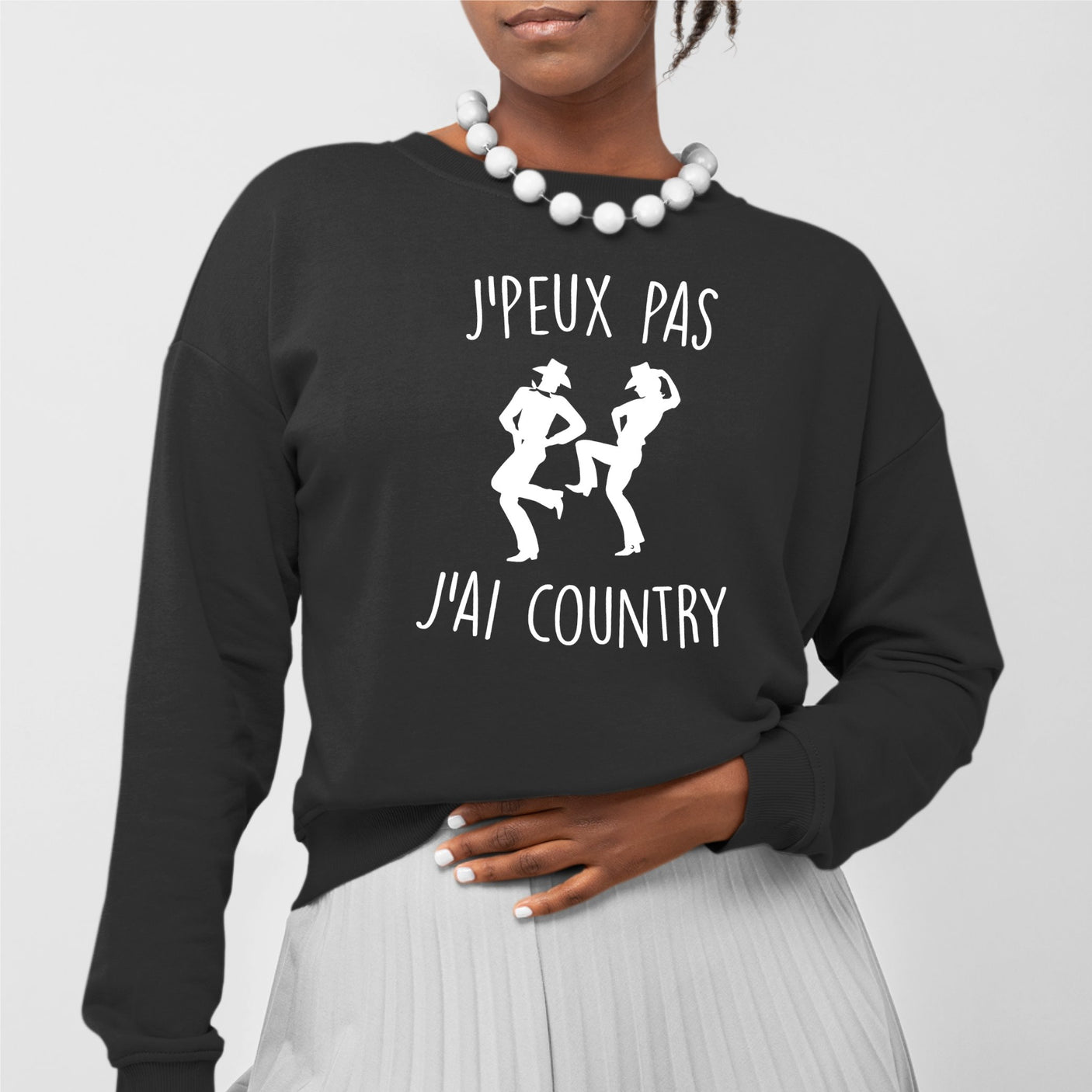 Sweat Adulte J'peux pas j'ai country Noir