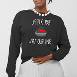 Sweat Adulte J'peux pas j'ai curling Noir