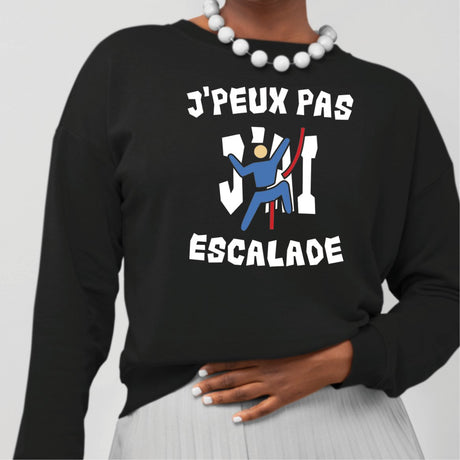 Sweat Adulte J'peux pas j'ai escalade Noir