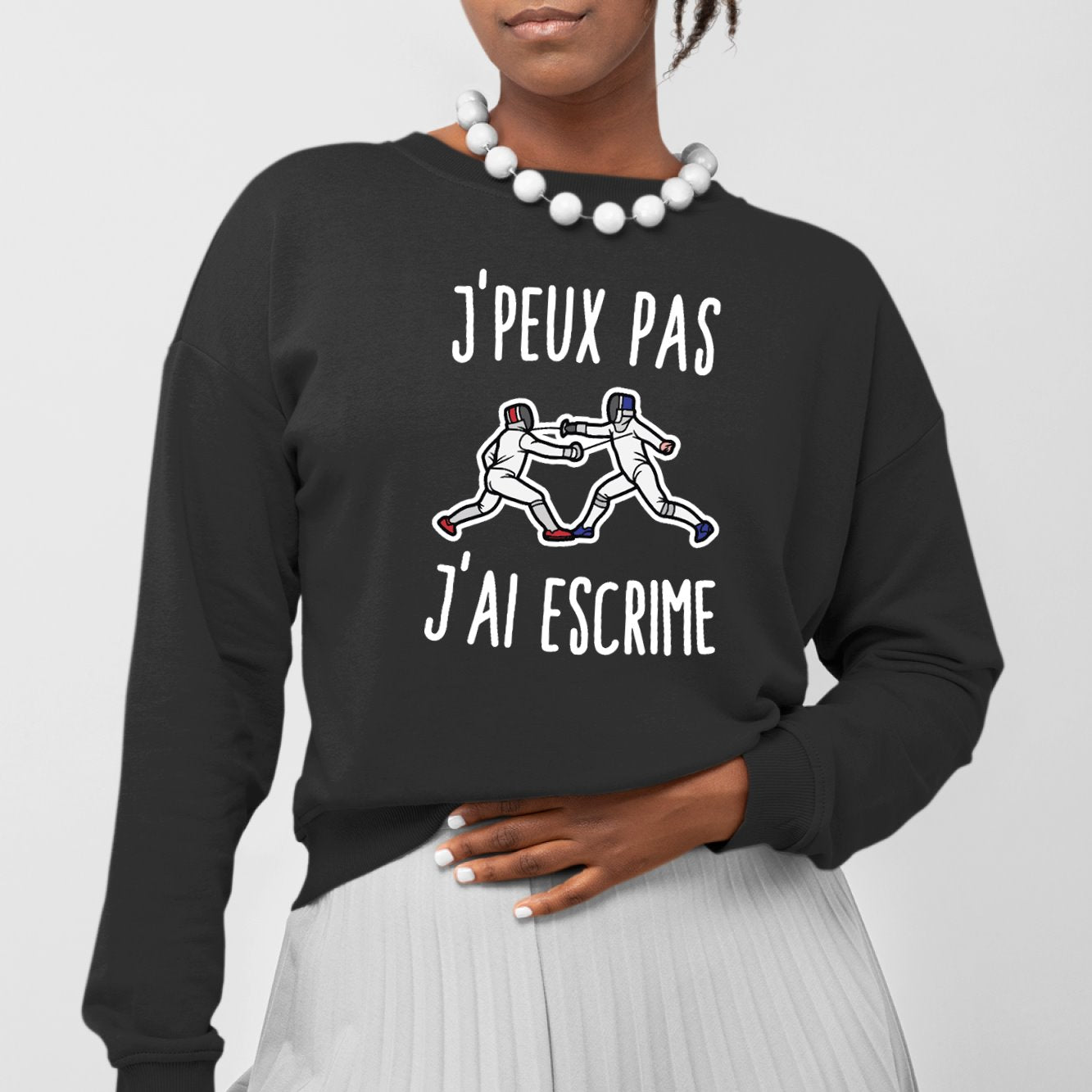 Sweat Adulte J'peux pas j'ai escrime Noir