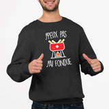 Sweat Adulte J'peux pas j'ai fondue Noir