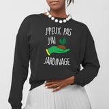 Sweat Adulte J'peux pas j'ai jardinage Noir