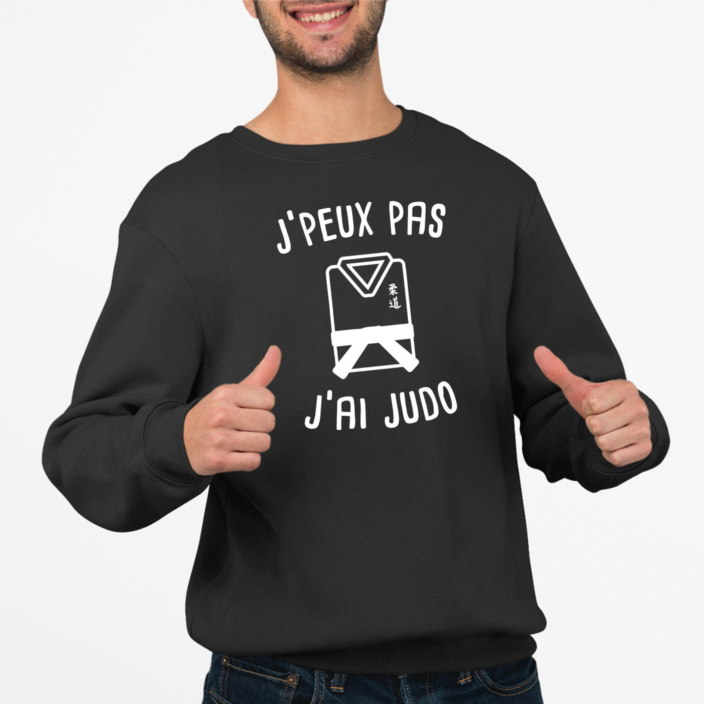 Sweat Adulte J'peux pas j'ai judo Noir