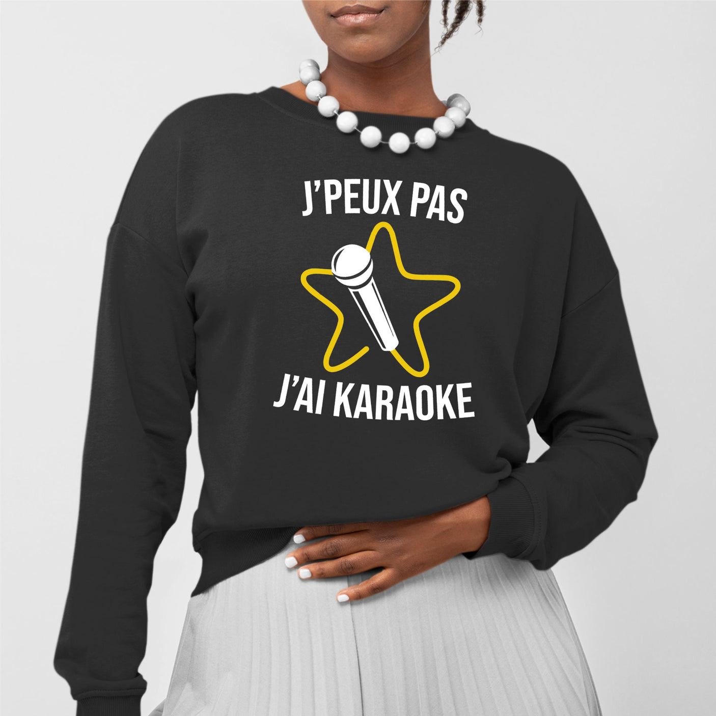 Sweat Adulte J'peux pas j'ai karaoke Noir