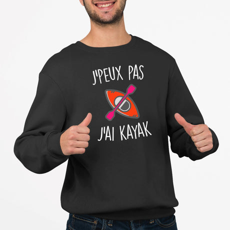 Sweat Adulte J'peux pas j'ai kayak Noir