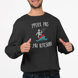 Sweat Adulte J'peux pas j'ai kitesurf Noir