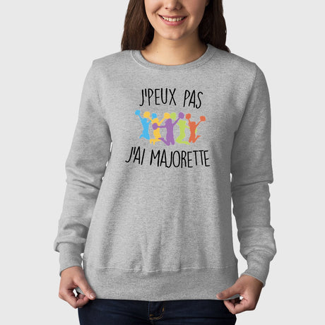 Sweat Adulte J'peux pas j'ai majorette Gris