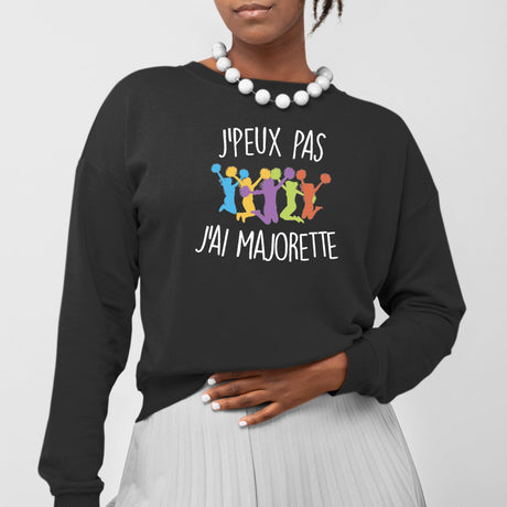 Sweat Adulte J'peux pas j'ai majorette Noir