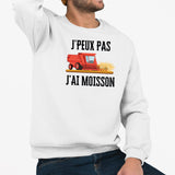 Sweat Adulte J'peux pas j'ai moisson Blanc