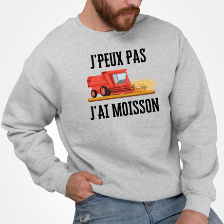 Sweat Adulte J'peux pas j'ai moisson Gris