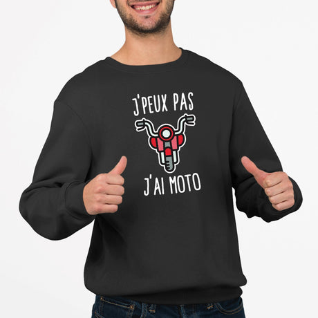 Sweat Adulte J'peux pas j'ai moto Noir