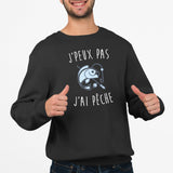 Sweat Adulte J'peux pas j'ai pêche Noir