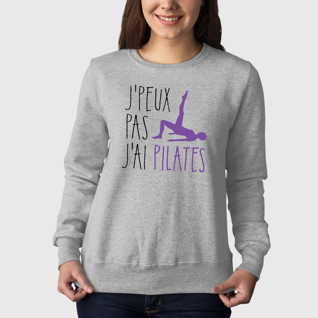 Sweat Adulte J'peux pas j'ai pilates Gris