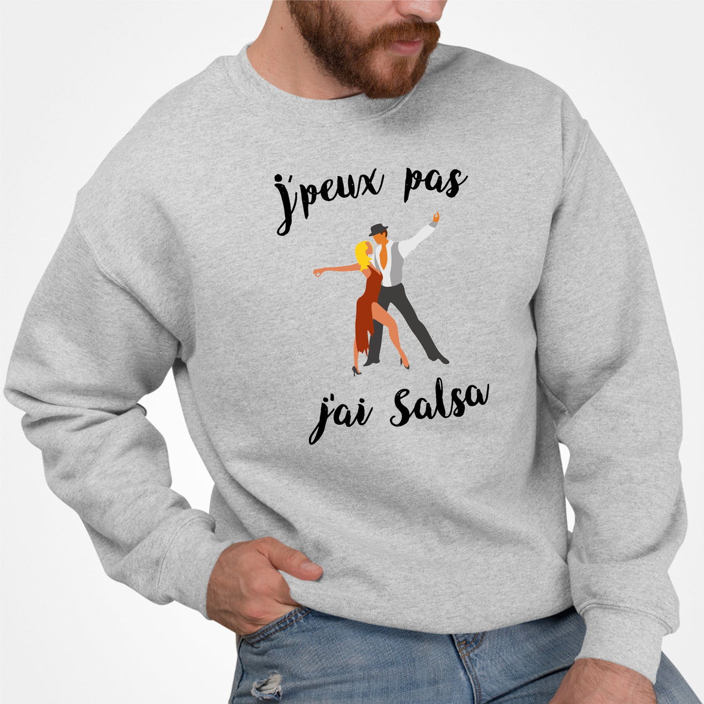 Sweat Adulte J'peux pas j'ai salsa Gris