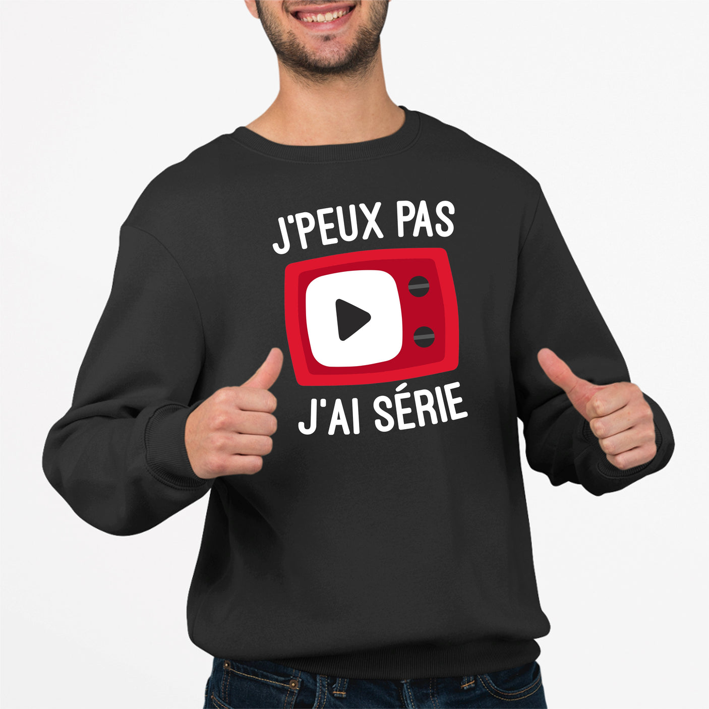 Sweat Adulte J'peux pas j'ai série Noir