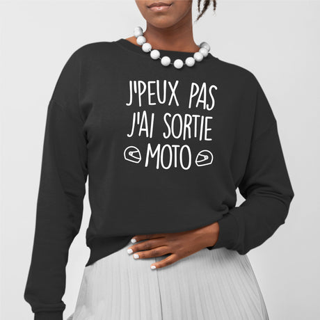 Sweat Adulte J'peux pas j'ai sortie moto Noir