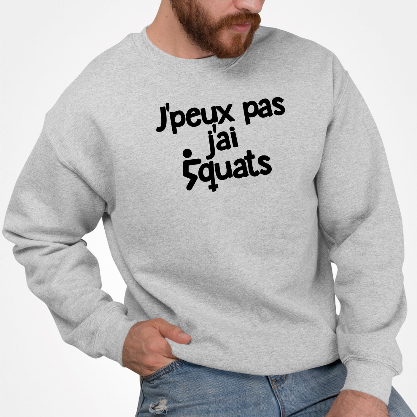 Sweat Adulte J'peux pas j'ai squats Gris