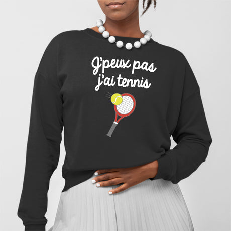 Sweat Adulte J'peux pas j'ai tennis Noir