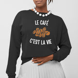 Sweat Adulte Le café c'est la vie Noir