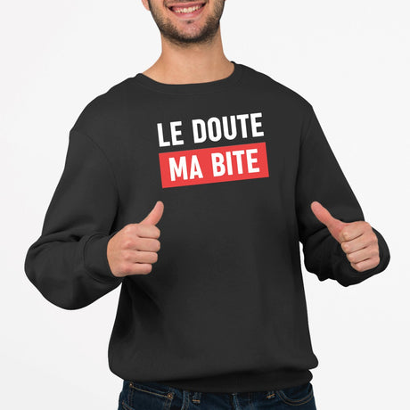 Sweat Adulte Le doute ma bite Noir