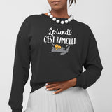 Sweat Adulte Le lundi c'est ramolli Noir