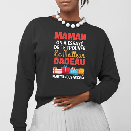 Sweat Adulte Le meilleur cadeau pour maman Noir