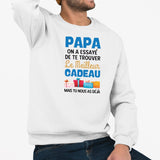 Sweat Adulte Le meilleur cadeau pour papa Blanc