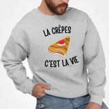 Sweat Adulte Les crêpes c'est la vie Gris