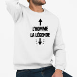 Sweat Adulte L'homme la légende Blanc