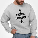 Sweat Adulte L'homme la légende Gris