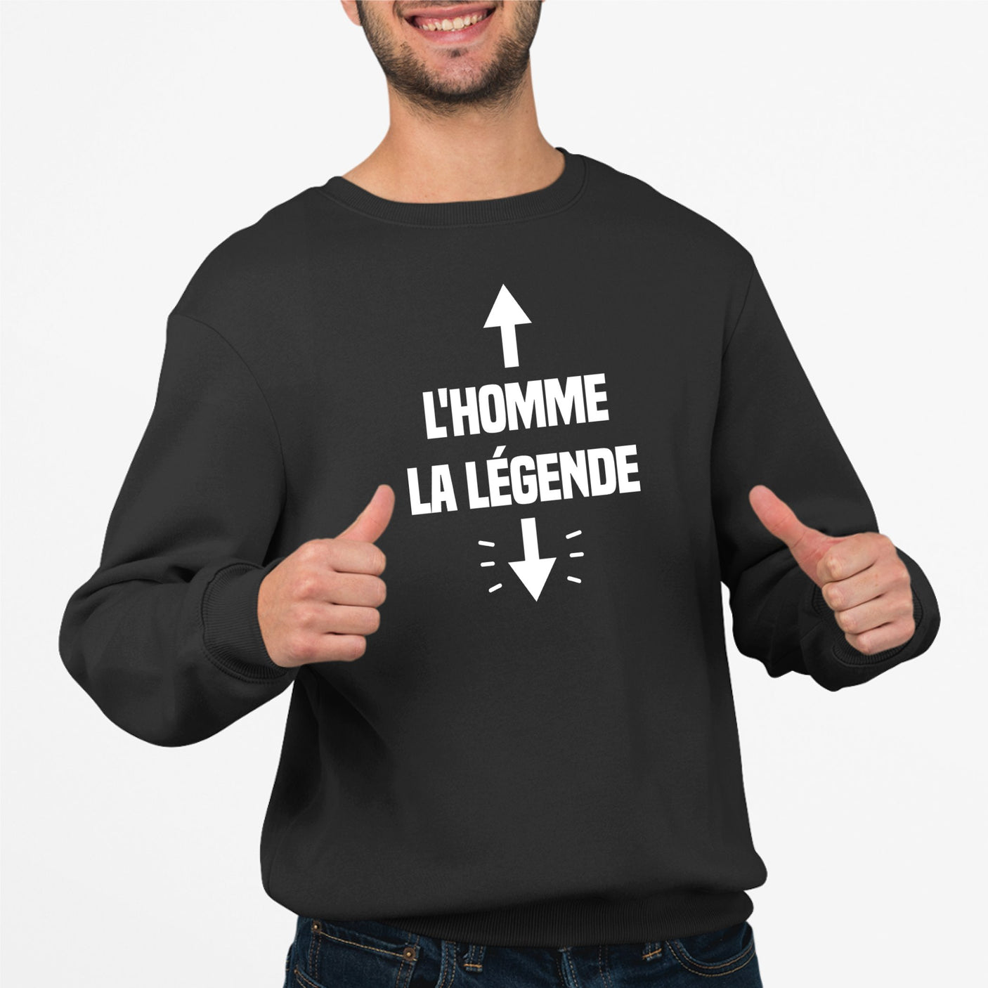 Sweat Adulte L'homme la légende Noir