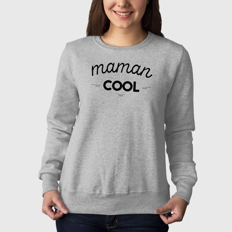 Sweat Adulte Maman cool Gris