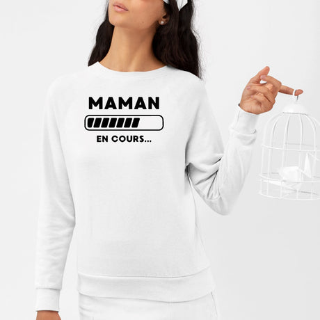 Sweat Adulte Maman en cours Blanc