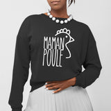 Sweat Adulte Maman poule Noir