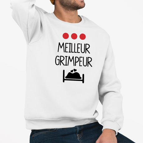 Sweat Adulte Meilleur grimpeur Blanc