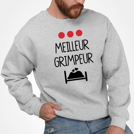 Sweat Adulte Meilleur grimpeur Gris